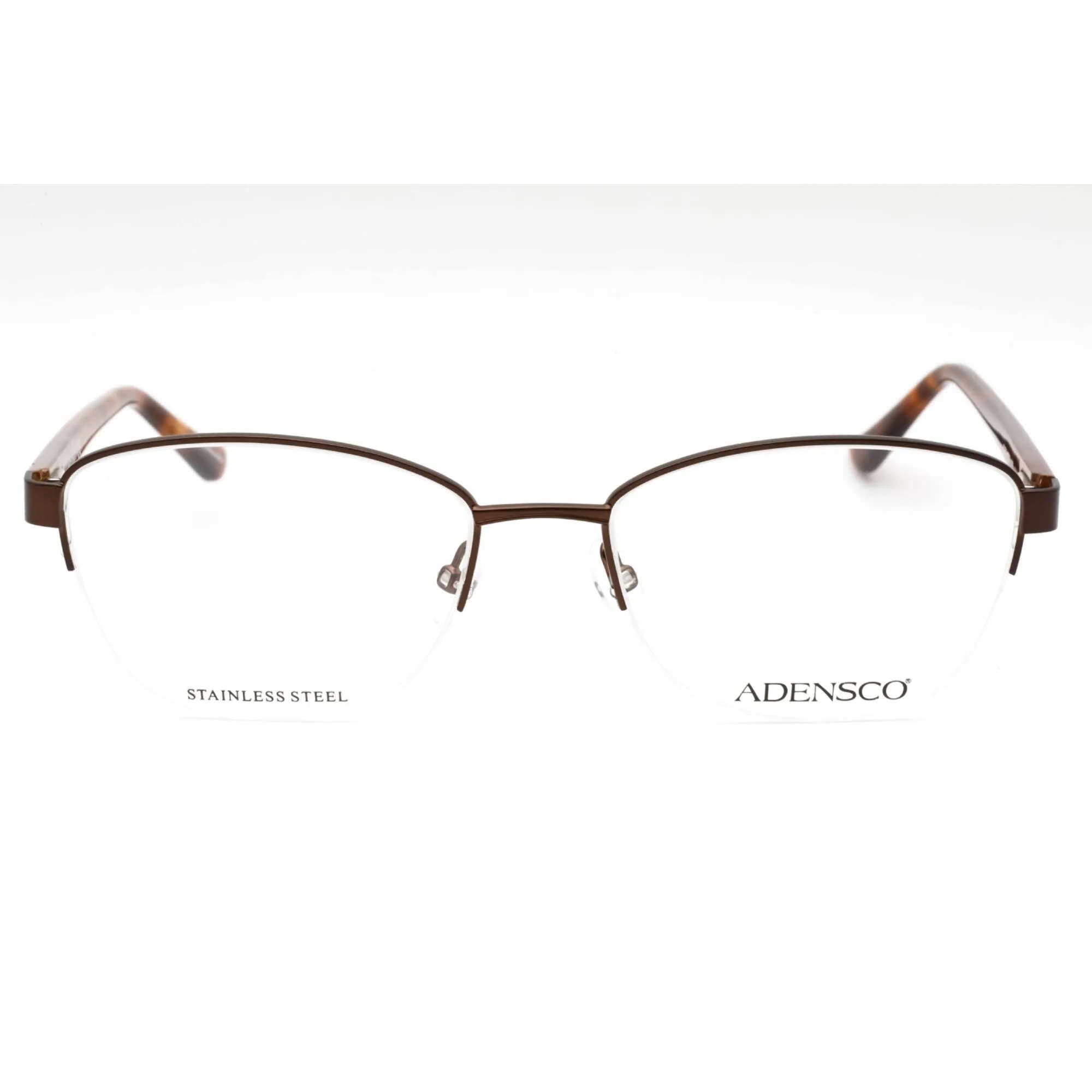 Adensco Women's Eyeglasses - Brown Metal Cat Eye Shape Half Rim Frame | AD 235 009Q 00