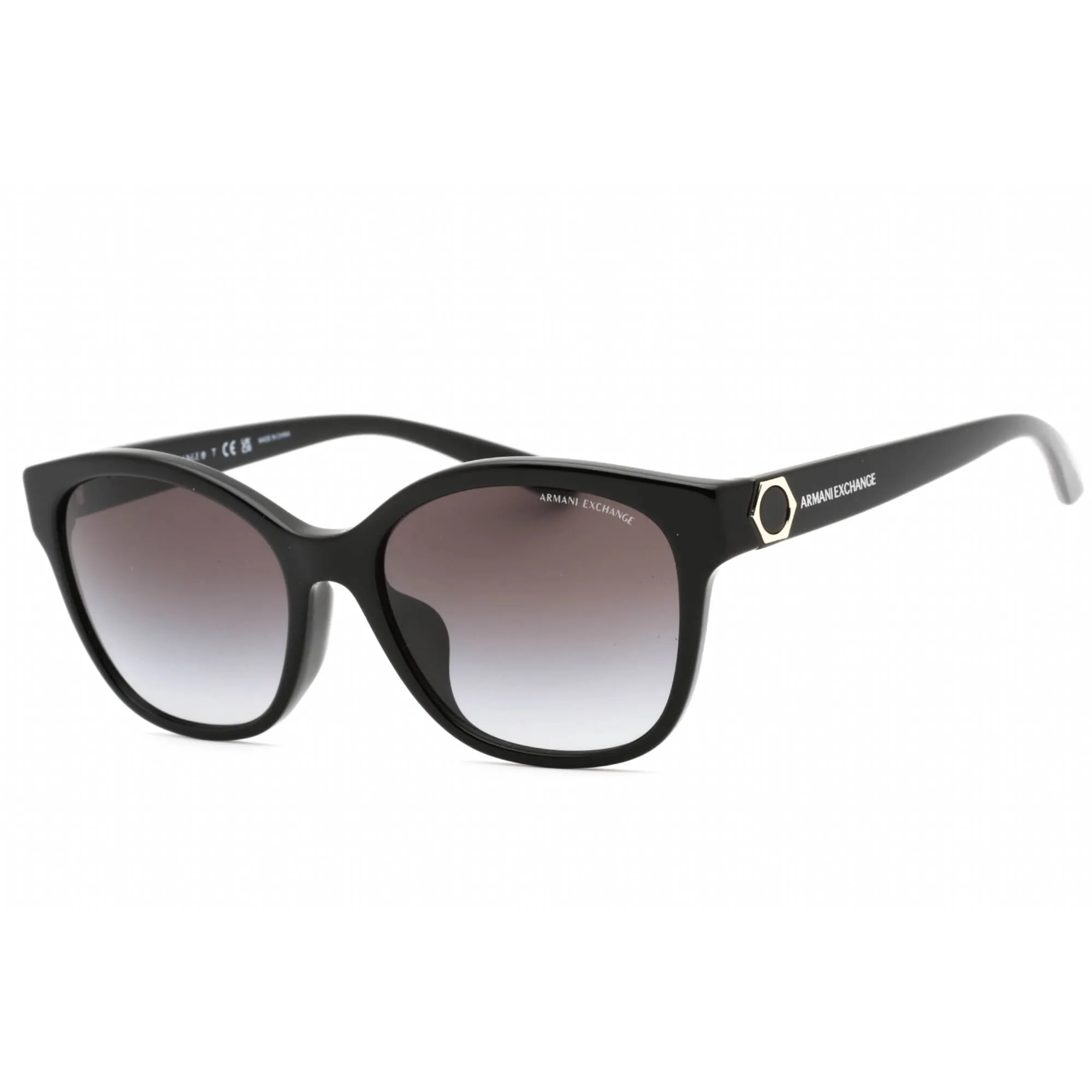 Armani Exchange Women's Sunglasses - Shiny Black Cat Eye Frame | 0AX4127SF 81588G