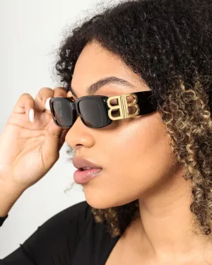 Balenciaga Dynasty Rectangle Sunglasses Tort/Gold
