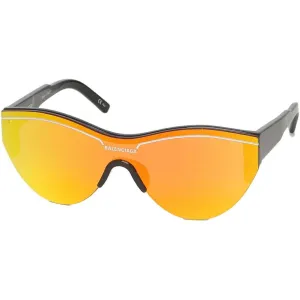 Balenciaga Unisex Sunglasses - Shiny Black Shield Frame | BALENCIAGA BB0004SA 008