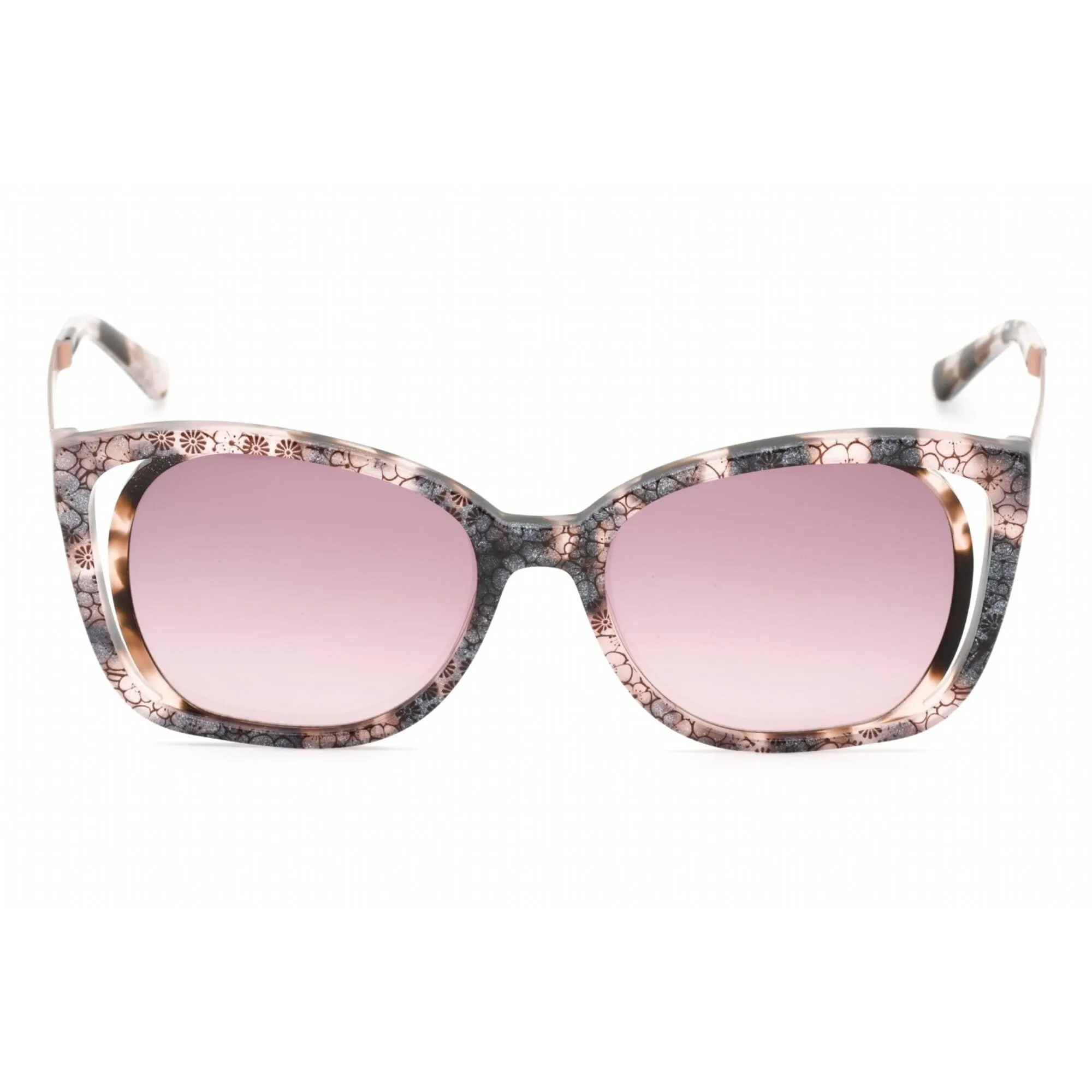 Bebe Women's Sunglasses - Blush Floral Plastic Full Rim Rectangular Frame | BB7210 690