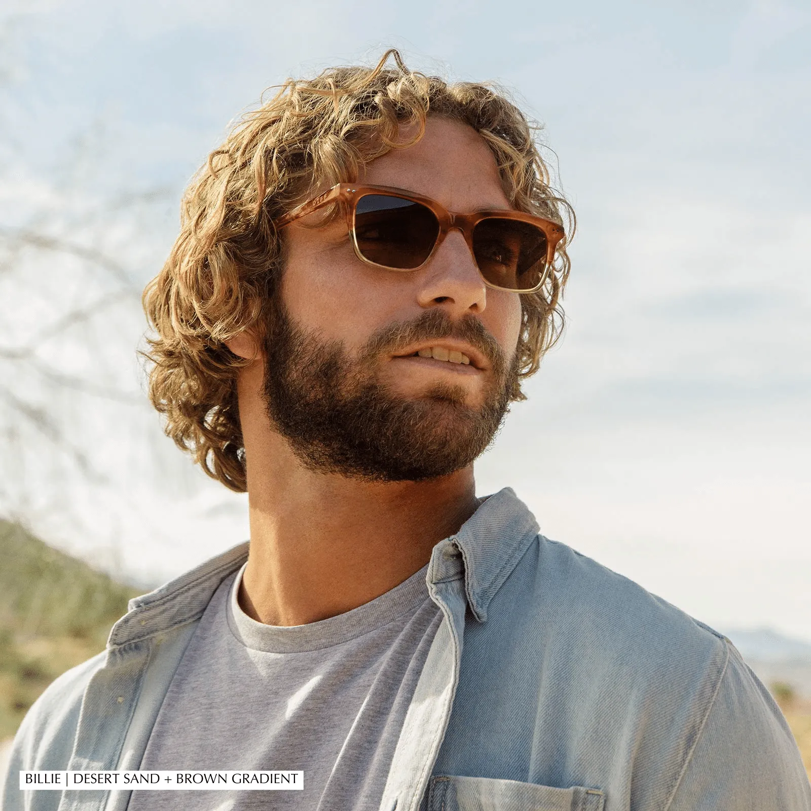 BILLIE - MATTE BLACK   BLUE GRADIENT FLASH   POLARIZED SUNGLASSES