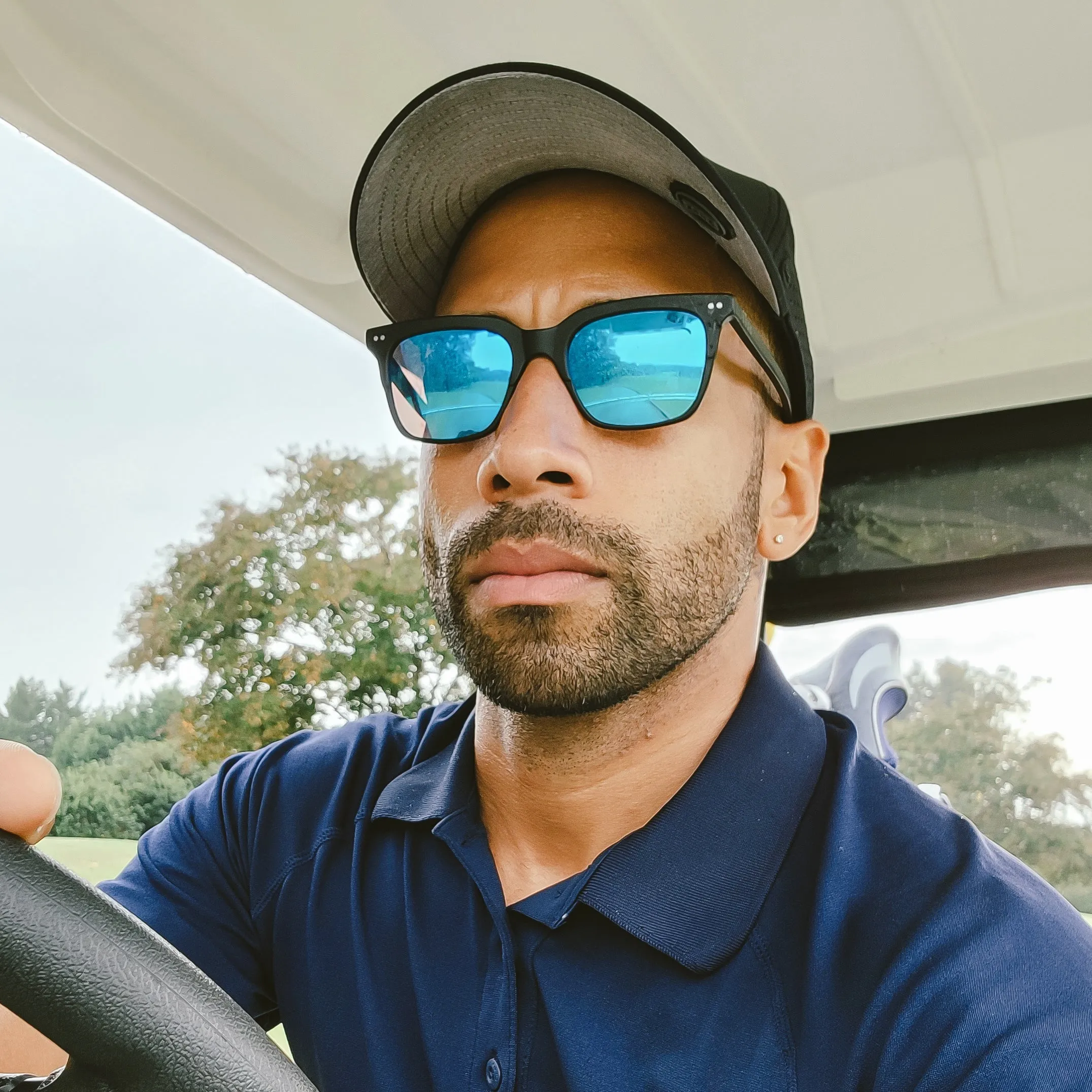 BILLIE - MATTE BLACK   BLUE MIRROR SUNGLASSES