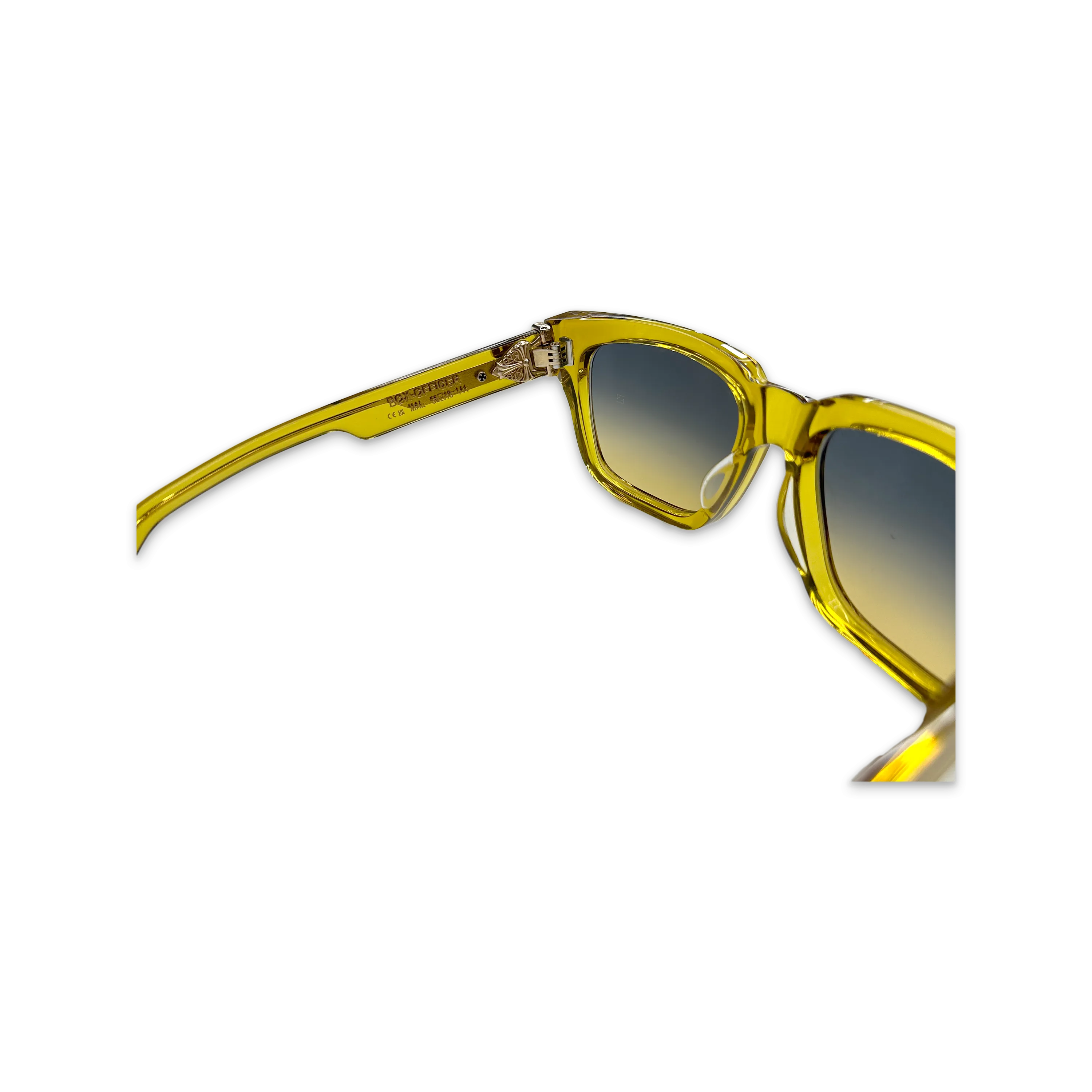 Box Officer Sunglasses Transparent Yellow