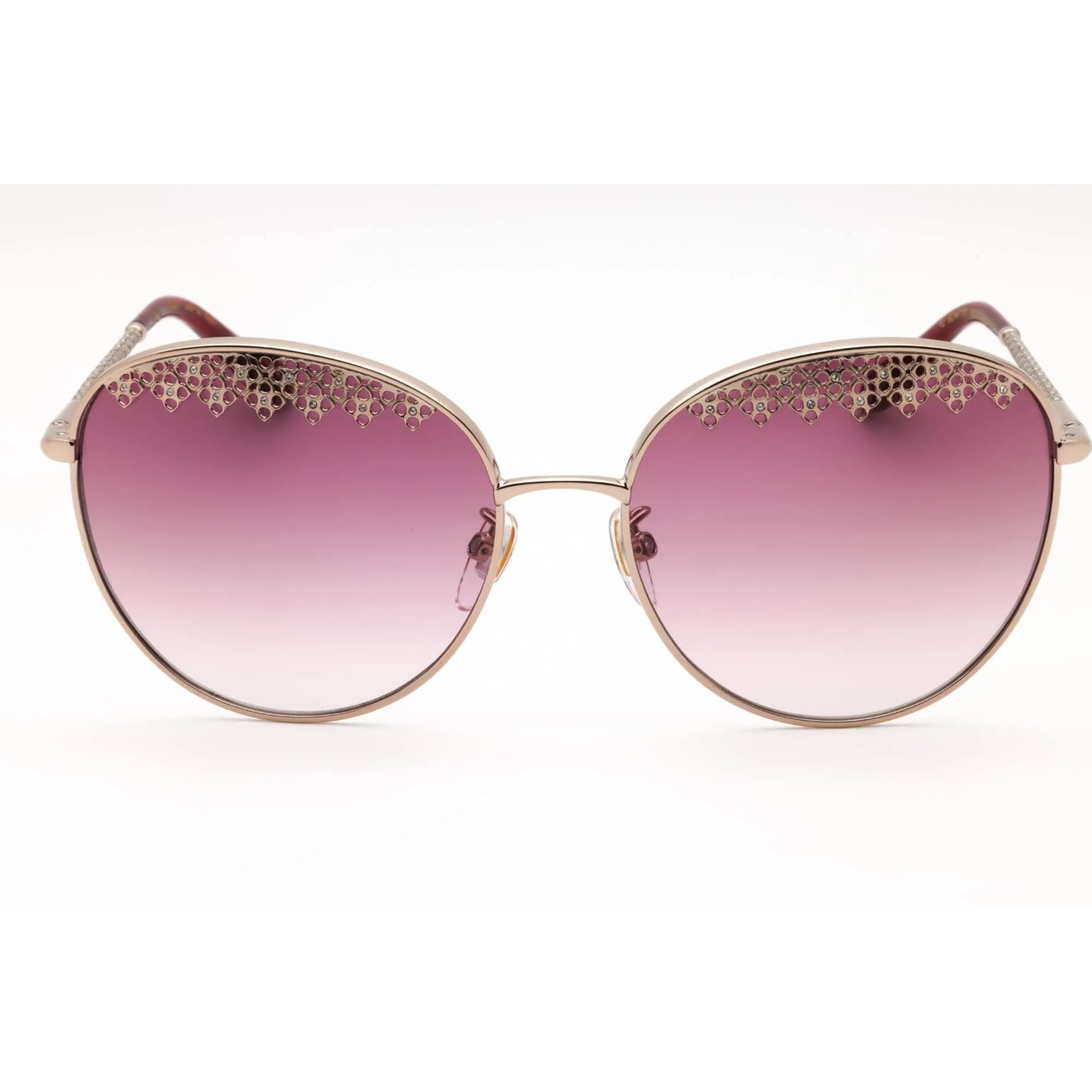 Chopard Women's Sunglasses - Shiny Red Gold Metal Cat Eye Full Rim Frame | SCHF75S A39