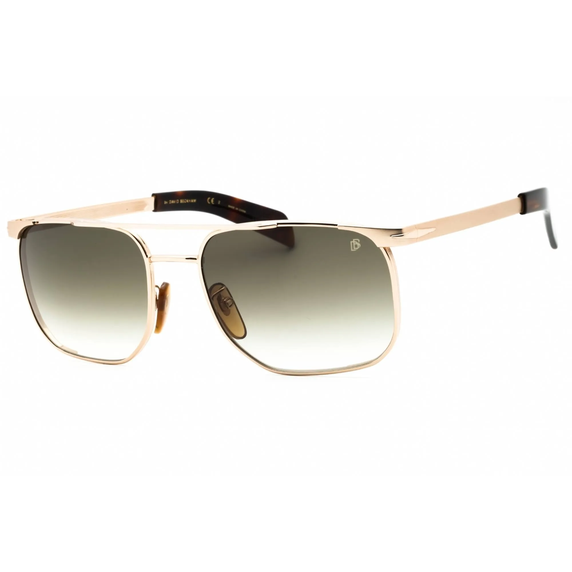 David Beckham Men's Sunglasses - Gold Havana Metal Pilot Frame | DB 7048/S 006J 9K