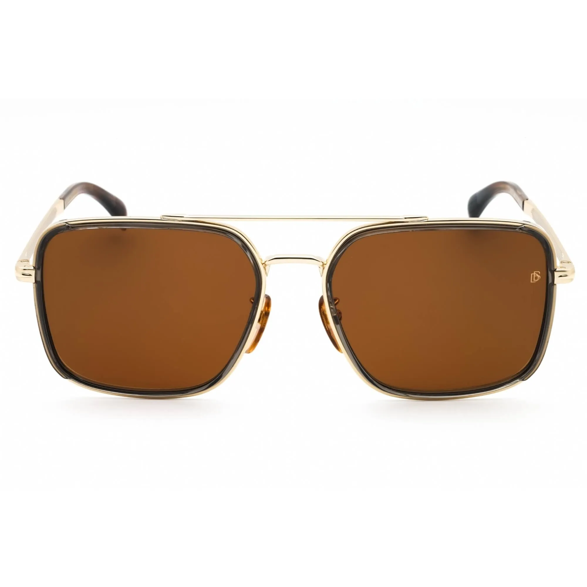 David Beckham Men's Sunglasses - Grey Gold Metal Pilot Frame | DB 7083/G/S 0FT3 70