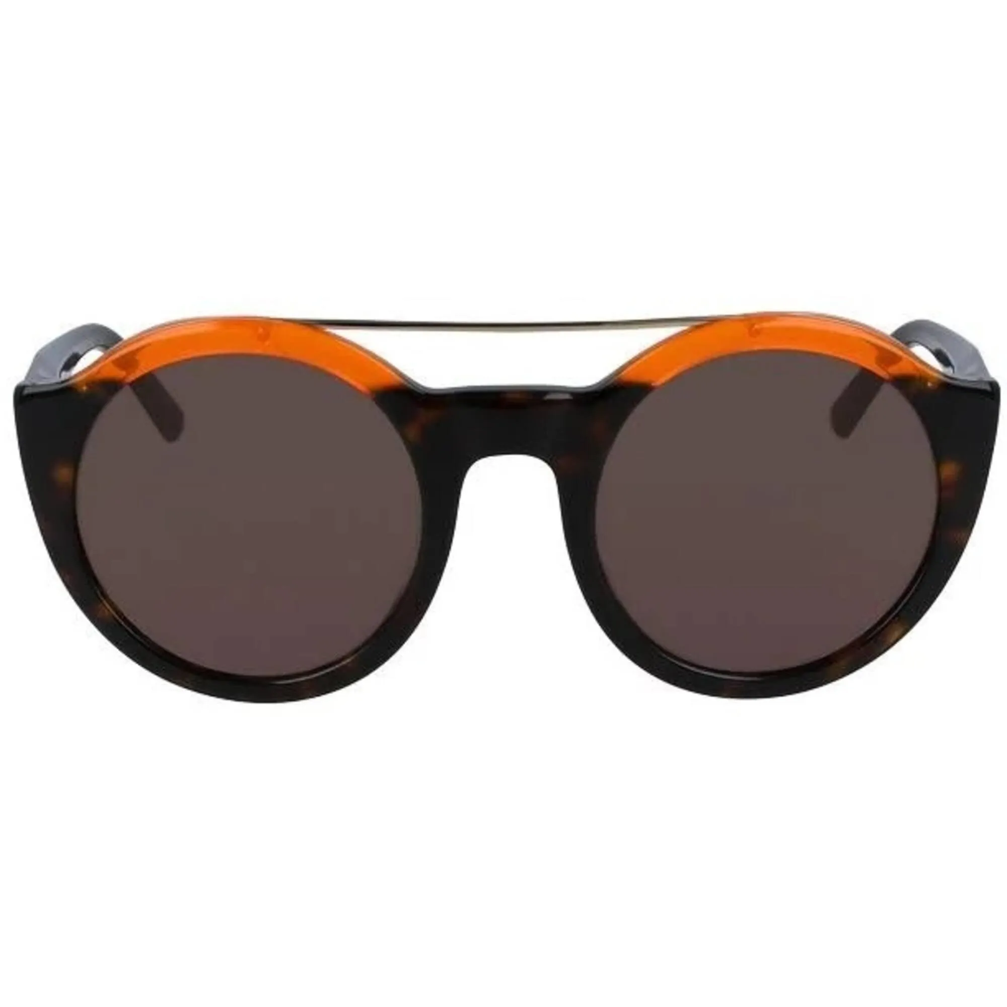 Dkny Unisex Sunglasses - Gold Neon Orange Pilot Frame Brown Lens | DKNY DK113S 717