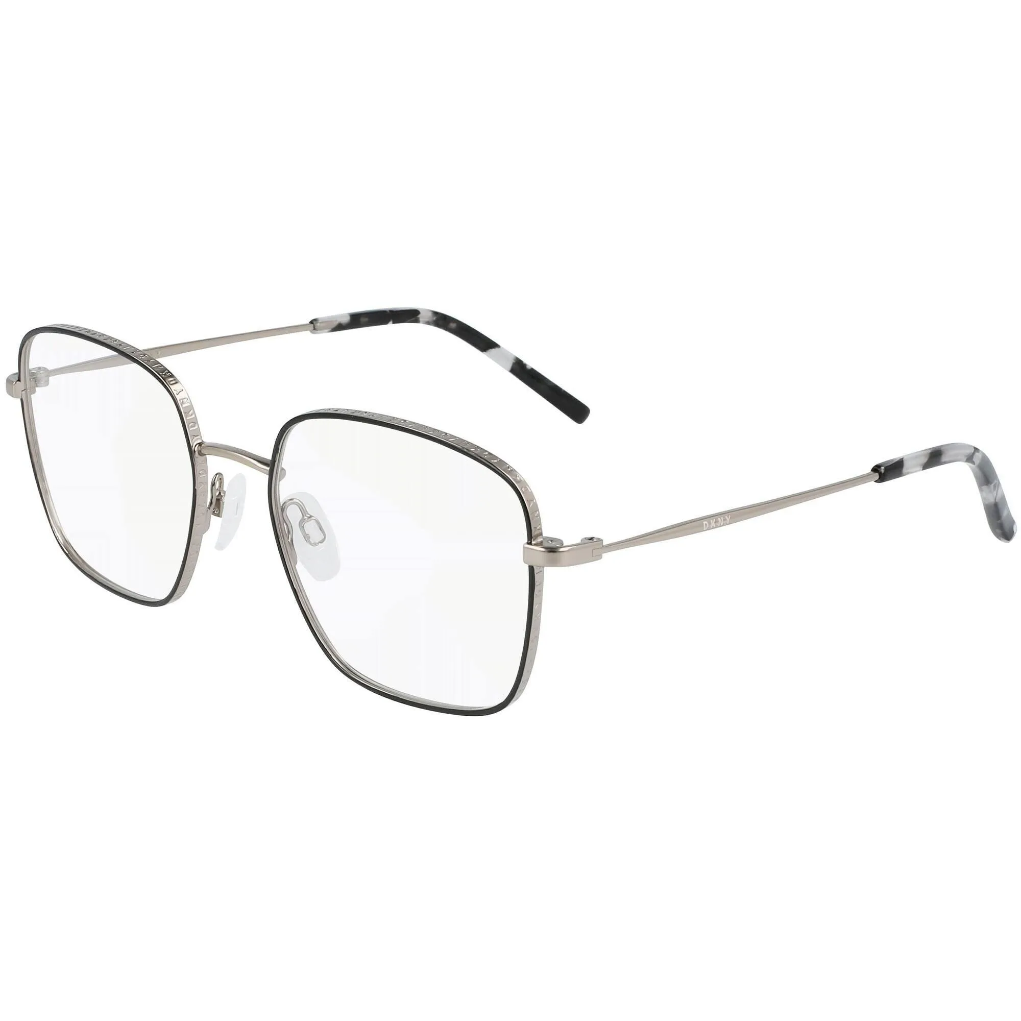DKNY Women's Eyeglasses - Gunmetal Grey Square Metal Frame Demo Lens | DK1024 001