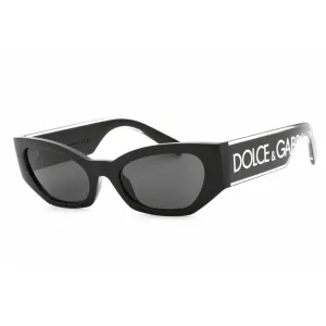 Dolce & Gabbana Women's Sunglasses - Black Cat Eye Frame Grey Lens | 0DG6186 501/87