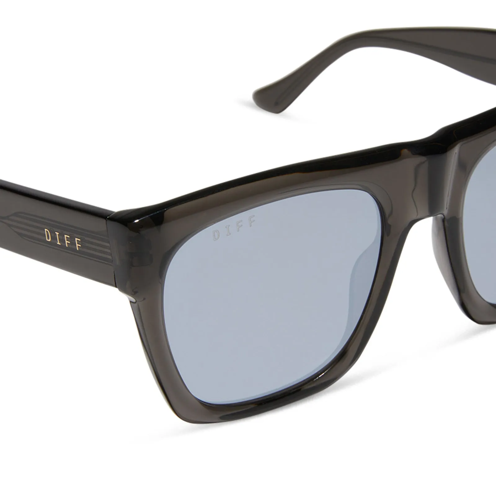 EASTON - BLACK SMOKE CRYSTAL   GREY MIRROR SUNGLASSES