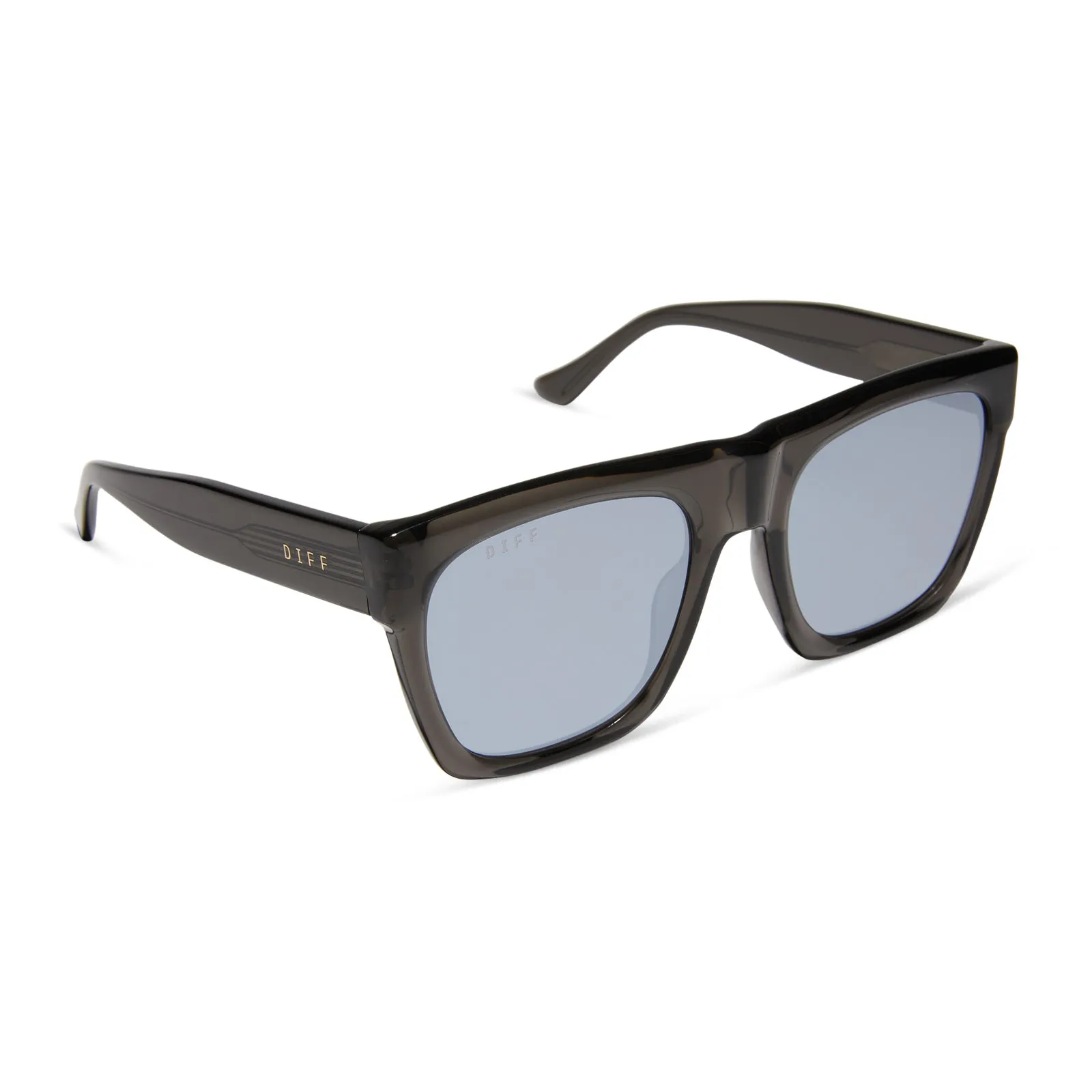EASTON - BLACK SMOKE CRYSTAL   GREY MIRROR SUNGLASSES