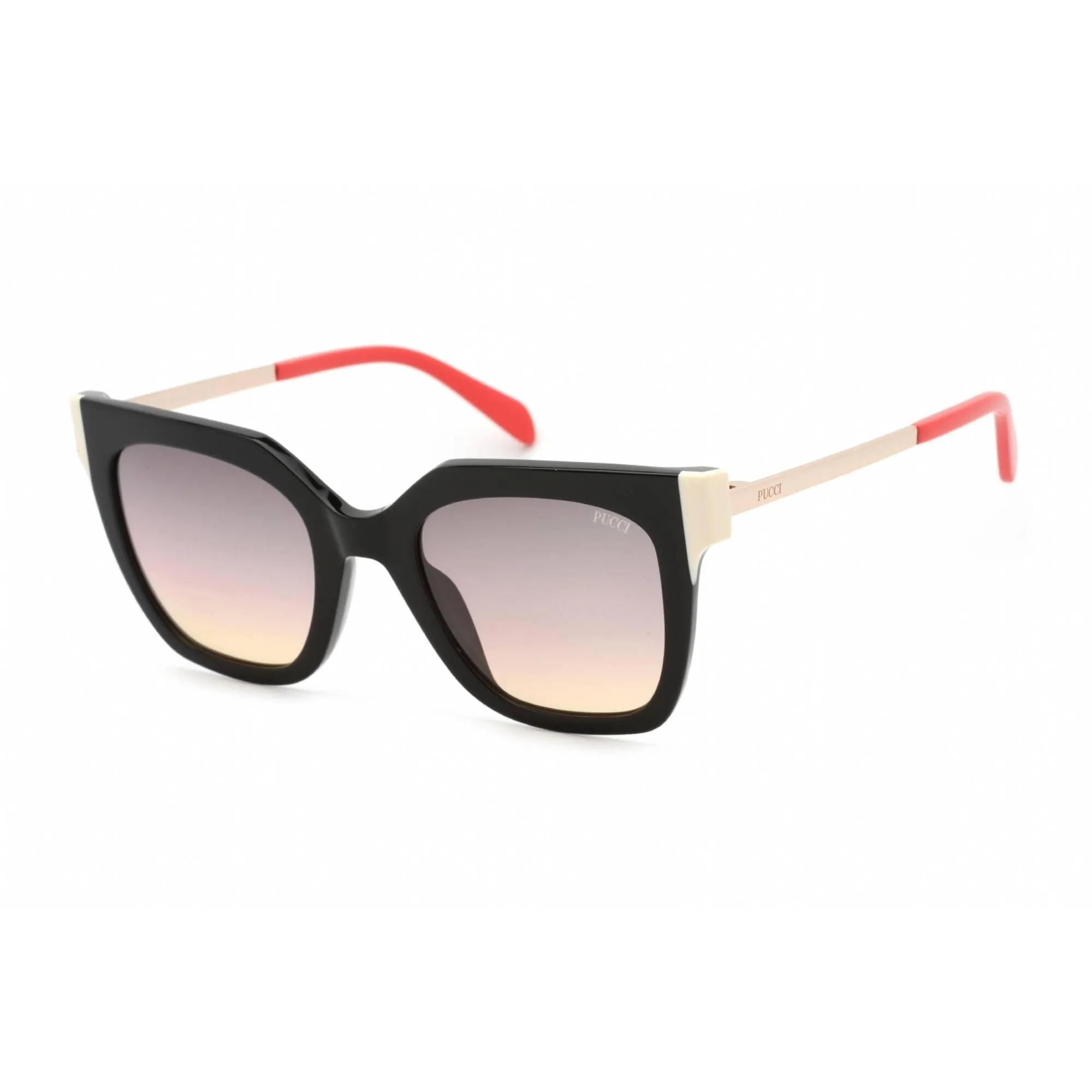 Emilio Pucci Men's Sunglasses - Shiny Black/Rose Gold Plastic Cat Eye | EP0121 01B