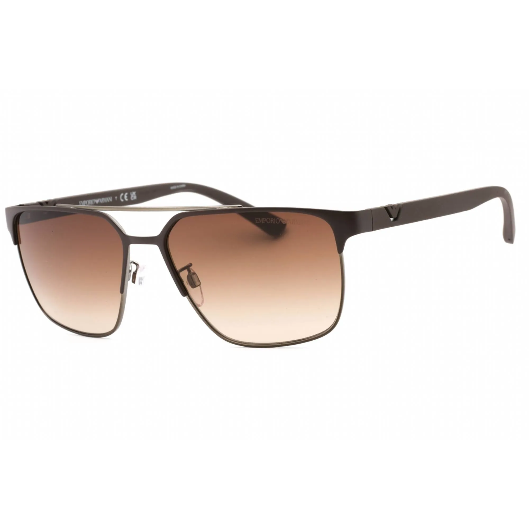 Emporio Armani Men's Sunglasses - Matte Brown Gunmetal Pilot Frame | 0EA2134 316113