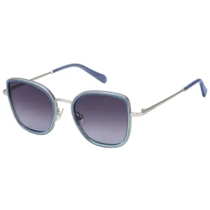 Fossil Unisex Sunglasses - Matte Palladium Metal Cat Eye Frame | FOSSIL FOS 2104/G/S S