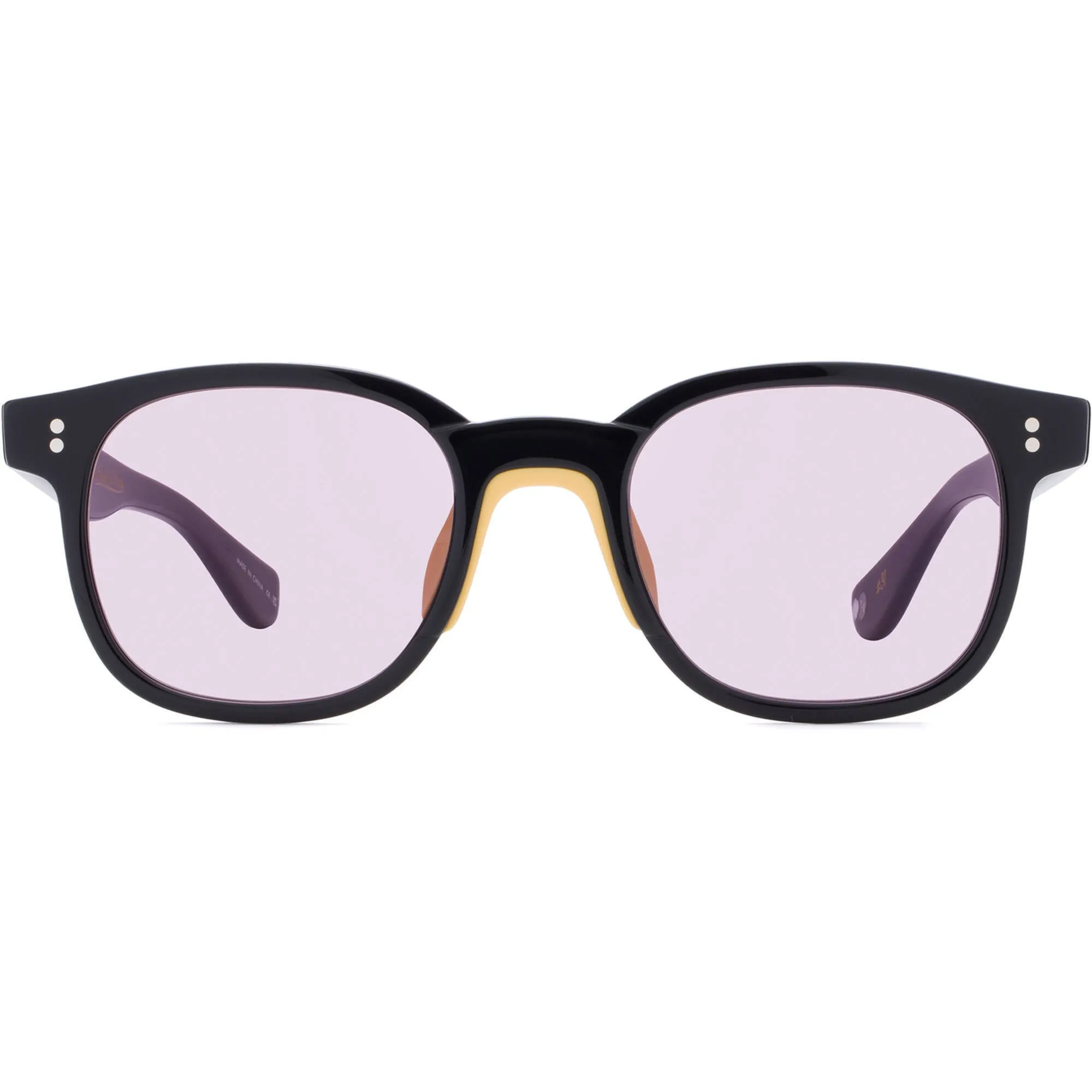 Garrett Leight Women's Sunglasses - Black Acetate Square Frame | MICHELL & NESS BK/PLU