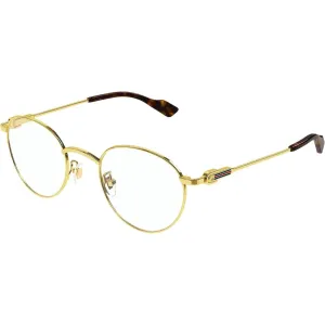 Gucci Men's Eyeglasses - Gold Metal Round Shape Frame Demo Lens, 48 mm | GG1222O 002