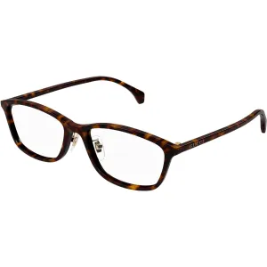Gucci Men's Eyeglasses - Havana Acetate Rectangular Frame Demo Lens | GG1356OJ 002