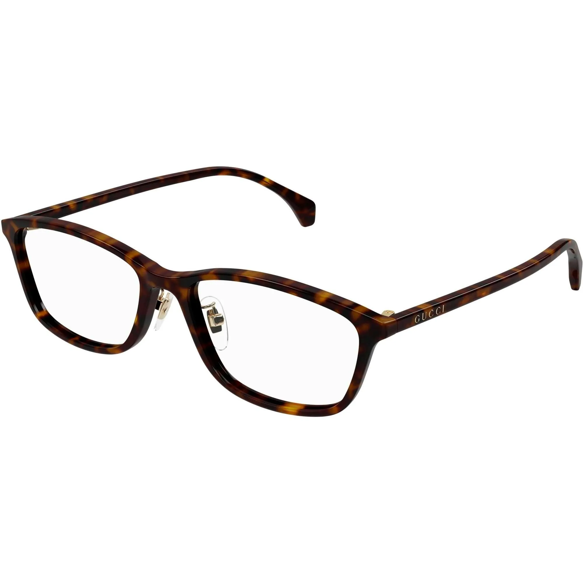 Gucci Men's Eyeglasses - Havana Acetate Rectangular Frame Demo Lens | GG1356OJ 002