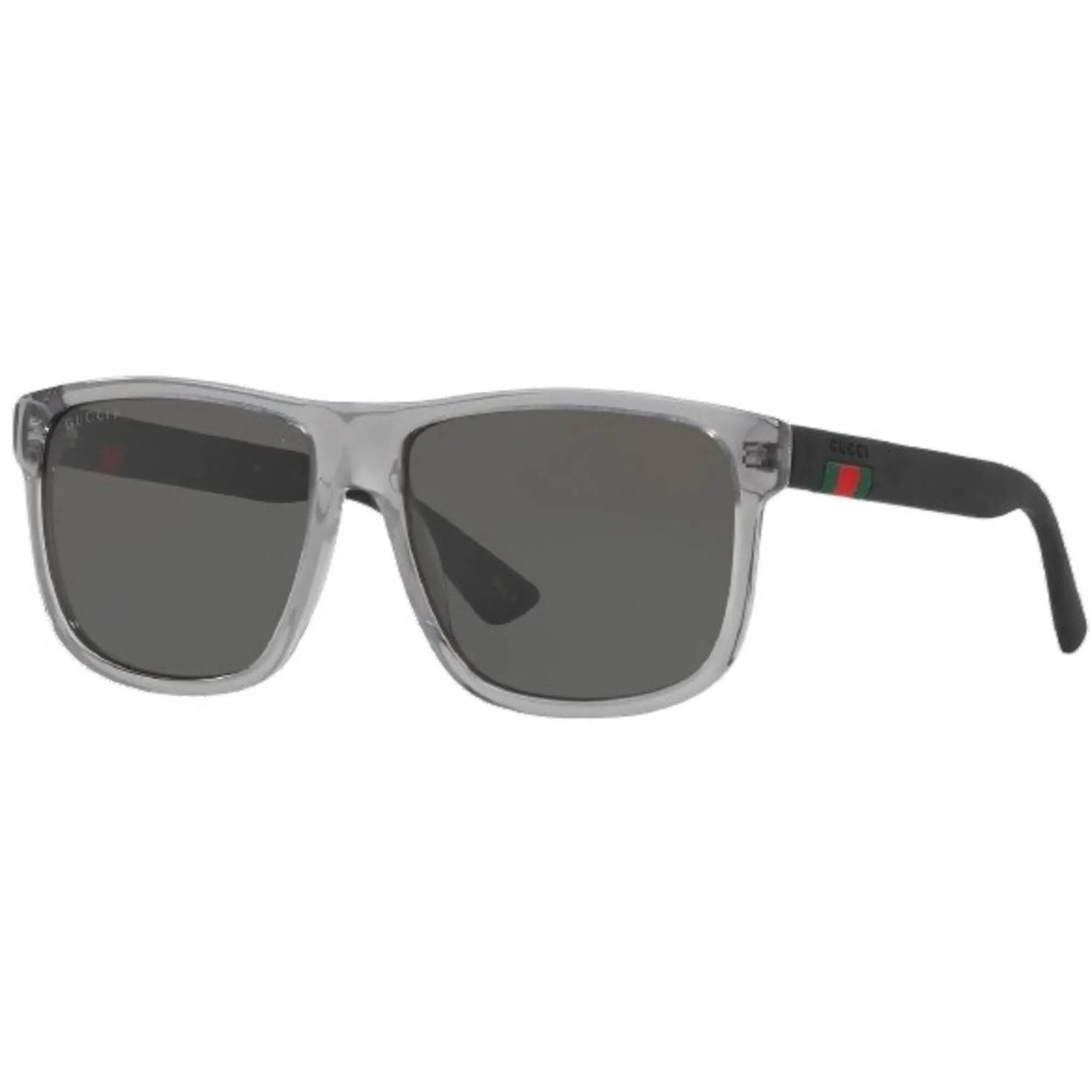 Gucci Men's Sunglasses Grey Fixed Nose Pads Acetate Rectangular Frame | GG0010S 004