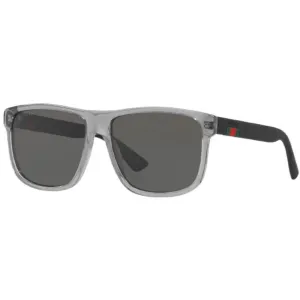 Gucci Men's Sunglasses Grey Fixed Nose Pads Acetate Rectangular Frame | GG0010S 004