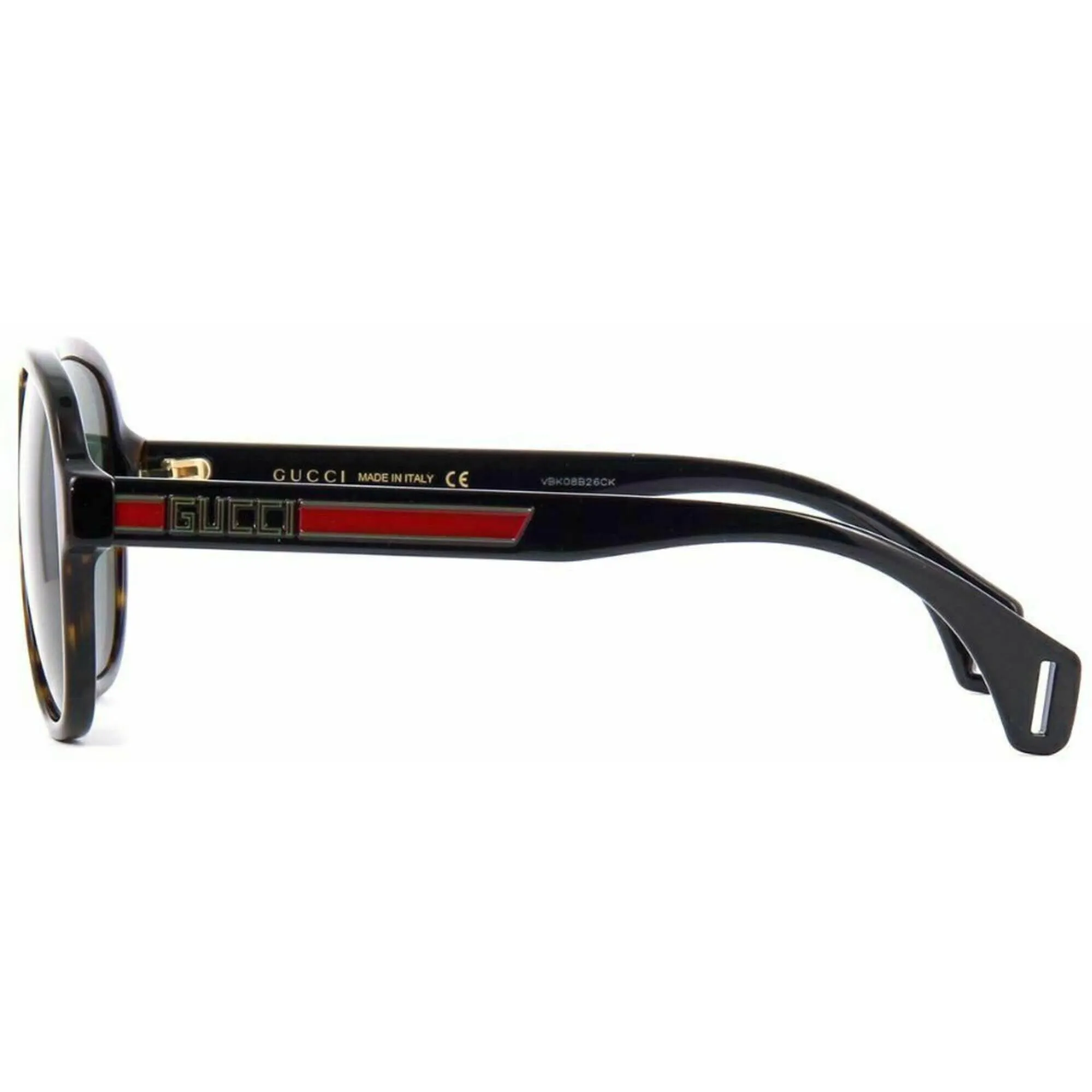 Gucci Men's Sunglasses - Havana Pilot Shape Frame Grey Green Lens | GG0463S 003
