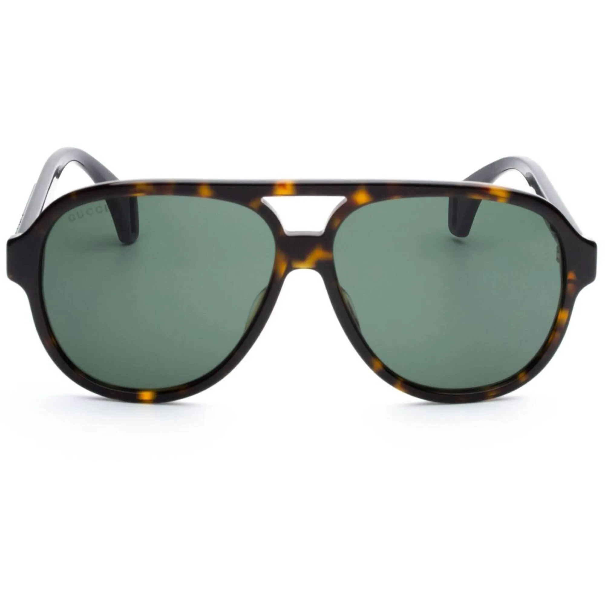Gucci Men's Sunglasses - Havana Pilot Shape Frame Grey Green Lens | GG0463S 003