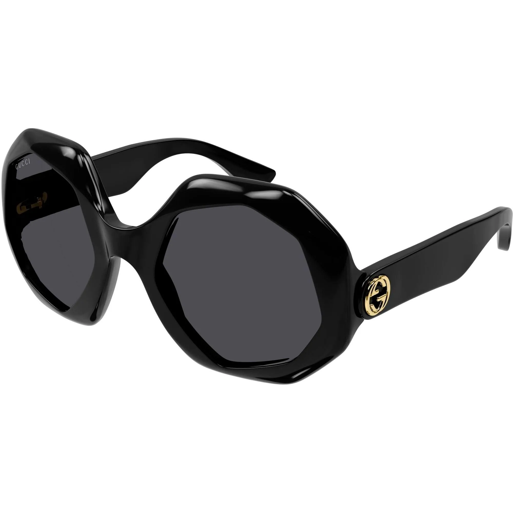 Gucci Women's Sunglasses - Black Plastic Geometric Shape Frame Grey Lens | GG1242S 001