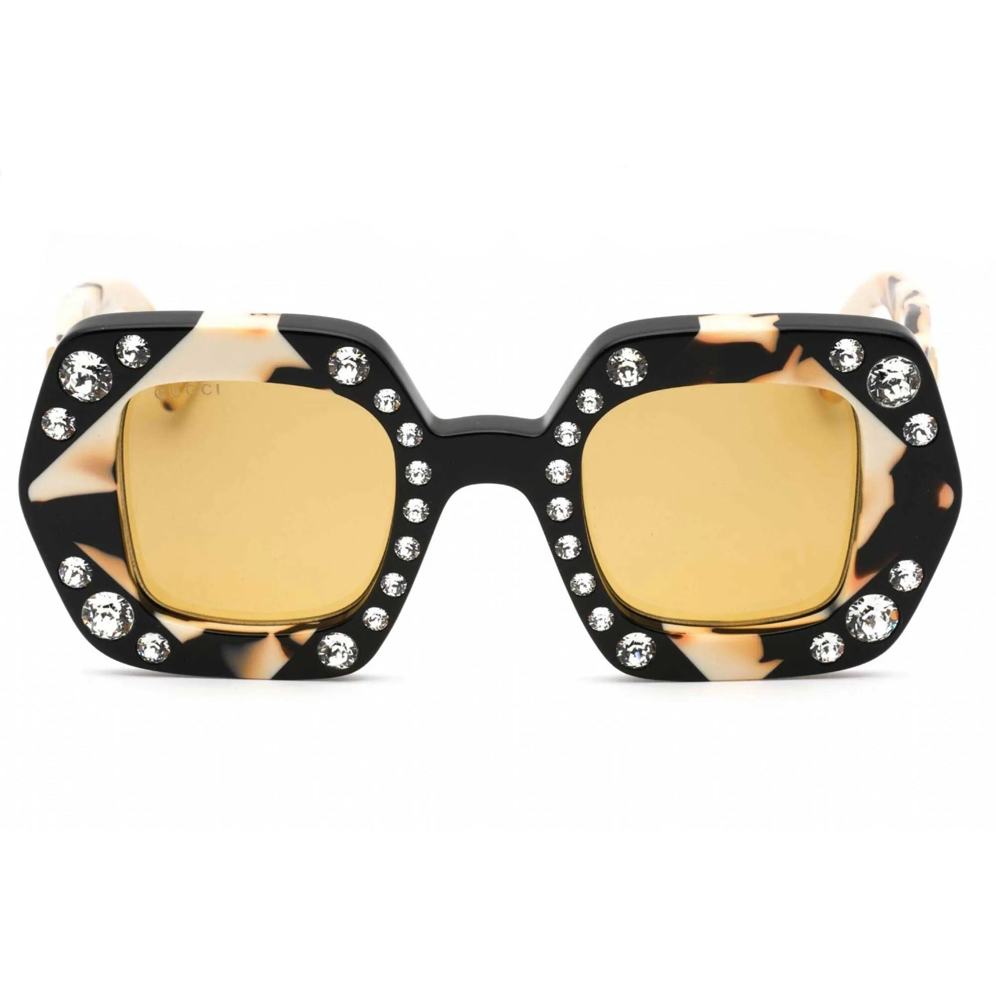 Gucci Women's Sunglasses - Black/Ivory Geometric Full Rim Plastic Frame | GG1330S 001