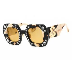 Gucci Women's Sunglasses - Black/Ivory Geometric Full Rim Plastic Frame | GG1330S 001