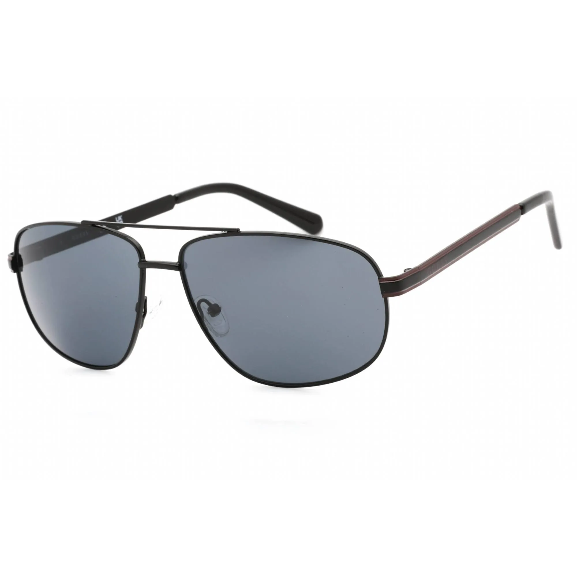Guess Factory Men's Sunglasses - Shiny Black Full Rim Aviator Metal Frame | GF0244 01A