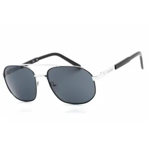 Guess Factory Men's Sunglasses - Shiny Blue Aviator Frame Smoke Lens | GF0250 90A