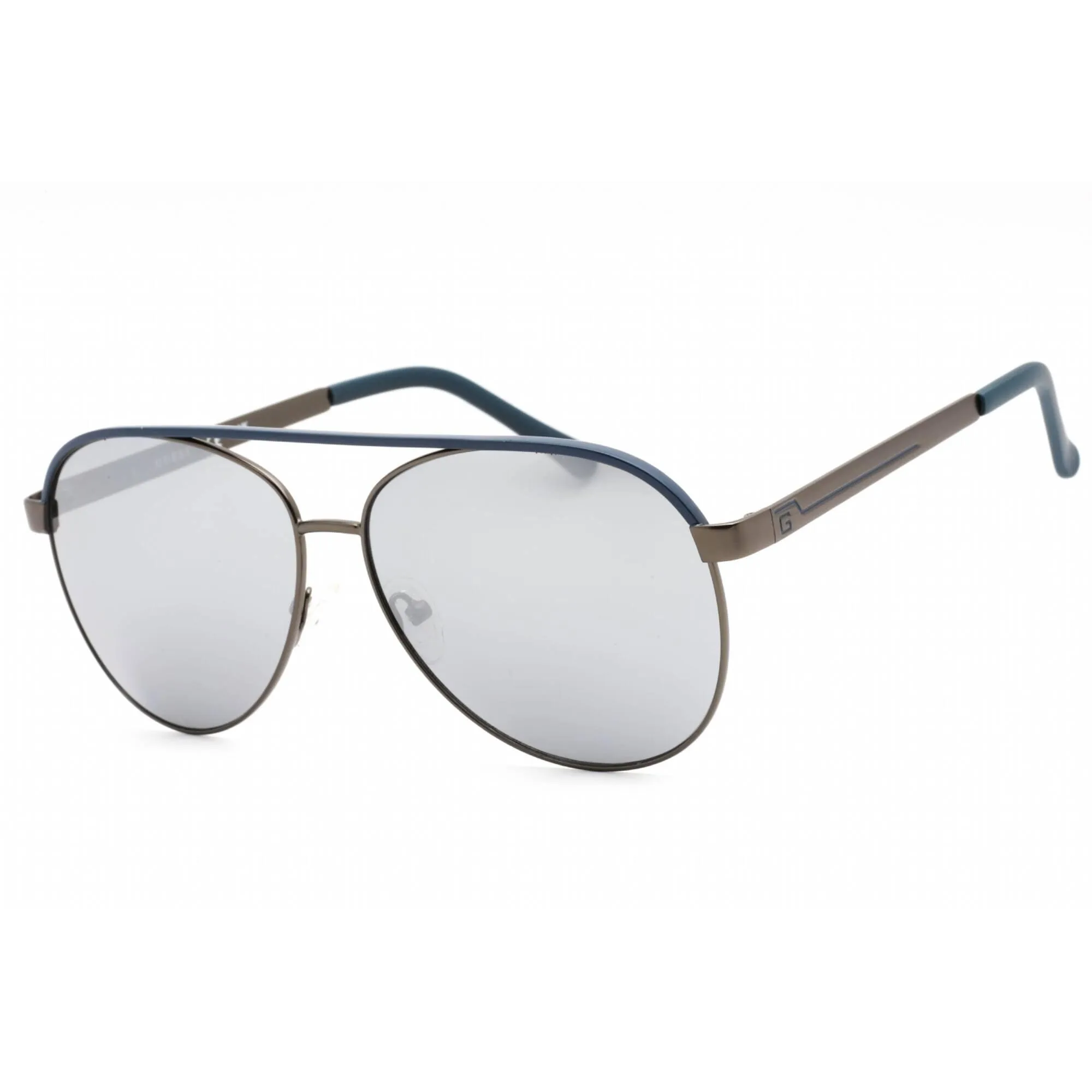Guess Factory Men's Sunglasses - Shiny Gunmetal Frame Smoke Mirror Lens | GF0172 08C