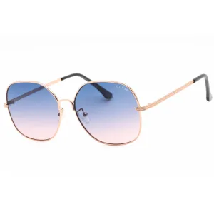 Guess Factory Women's Sunglasses - Gradient Blue Lens Round Metal Frame | GF0385 28W