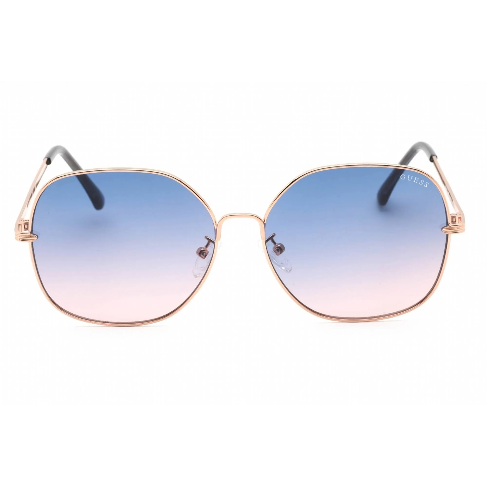 Guess Factory Women's Sunglasses - Gradient Blue Lens Round Metal Frame | GF0385 28W