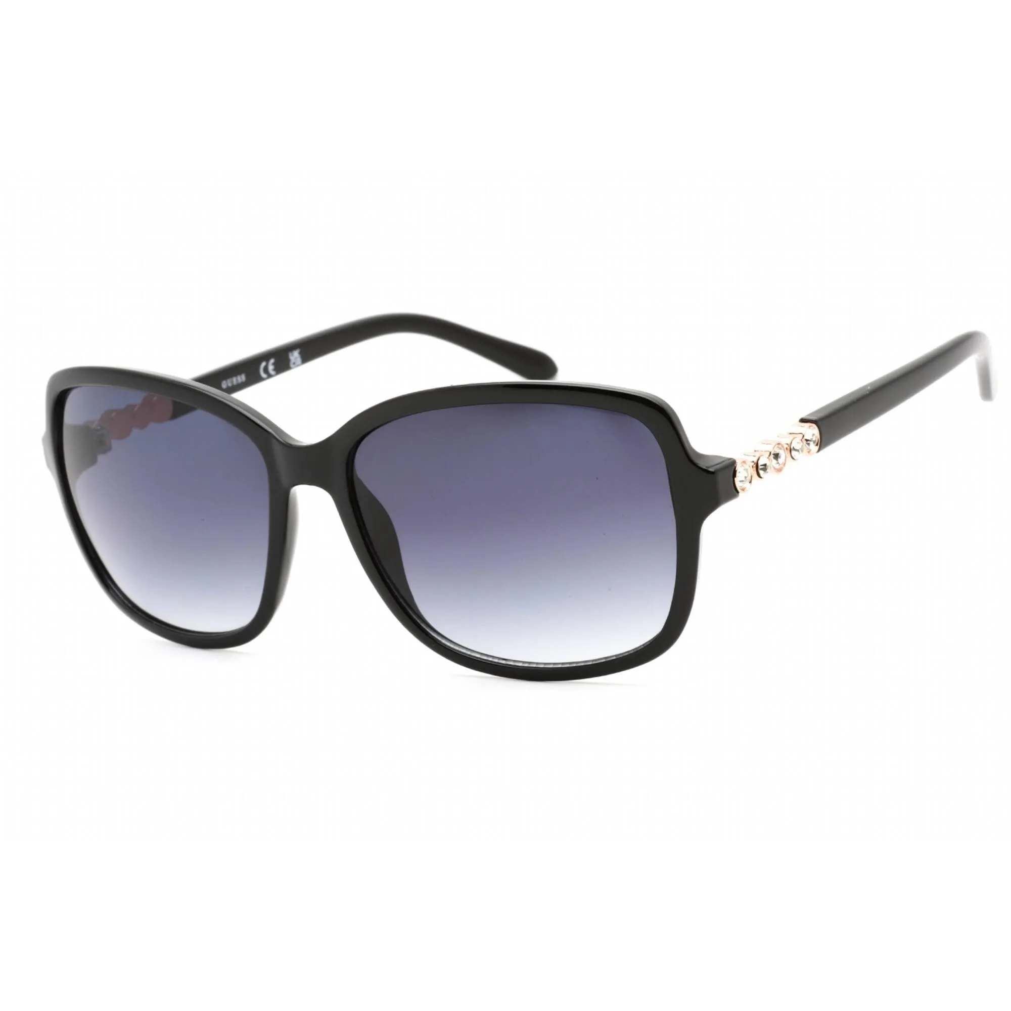 Guess Factory Women's Sunglasses - Shiny Black Rectangular Plastic Frame | GF0393 01B