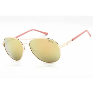 Guess Factory Women's Sunglasses - Shiny Rose Gold Aviator Metal Frame | GF0295 28U