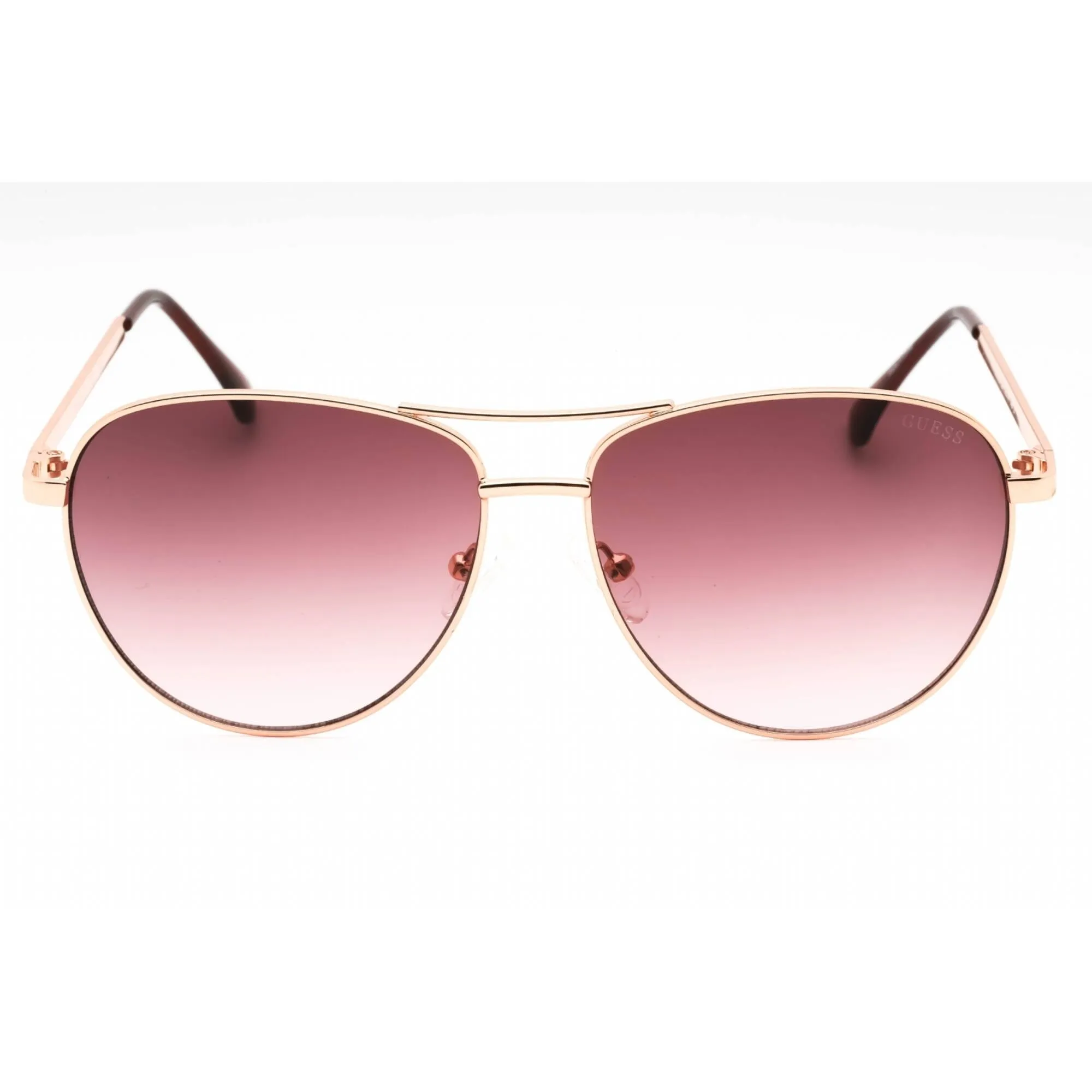 Guess Factory Women's Sunglasses - Shiny Rose Gold Metal Aviator Frame | GF6157 28T
