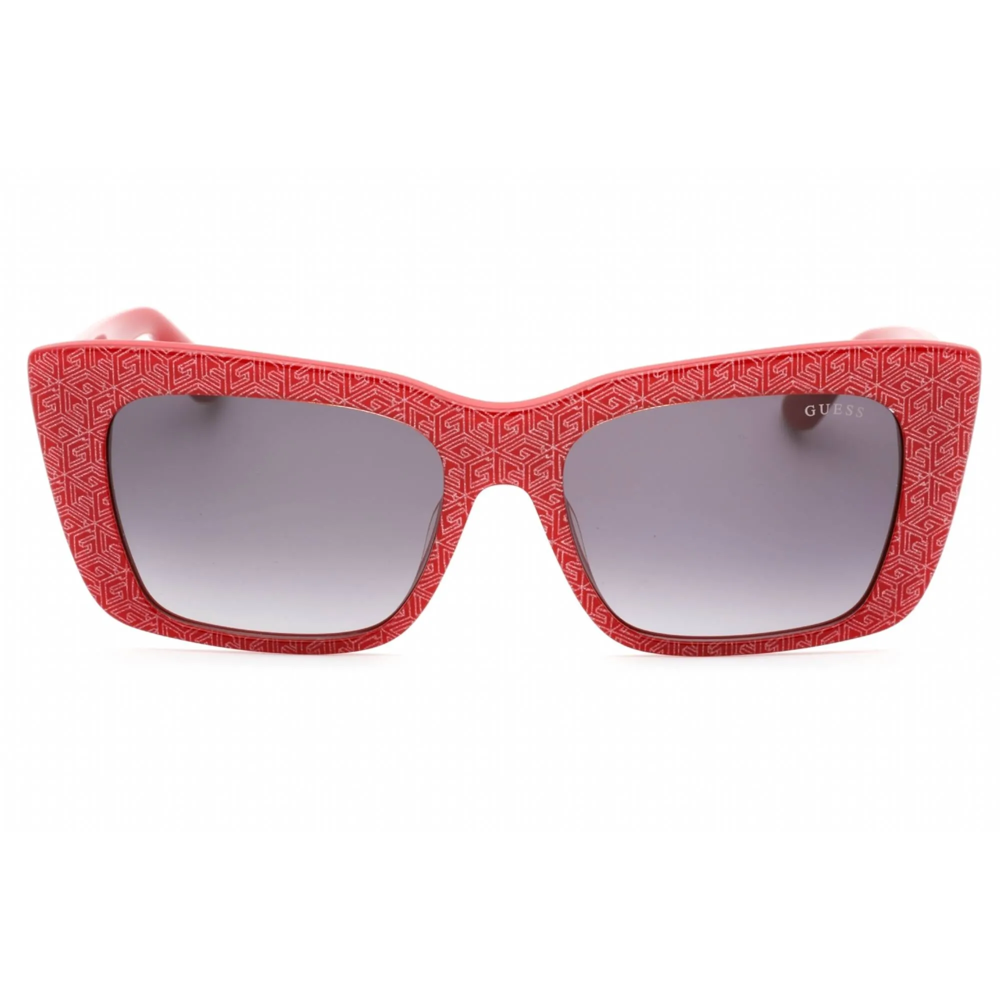 Guess Men's Sunglasses - Shiny Red Cat Eye Frame Gradient Smoke Lens | GU7890 66B
