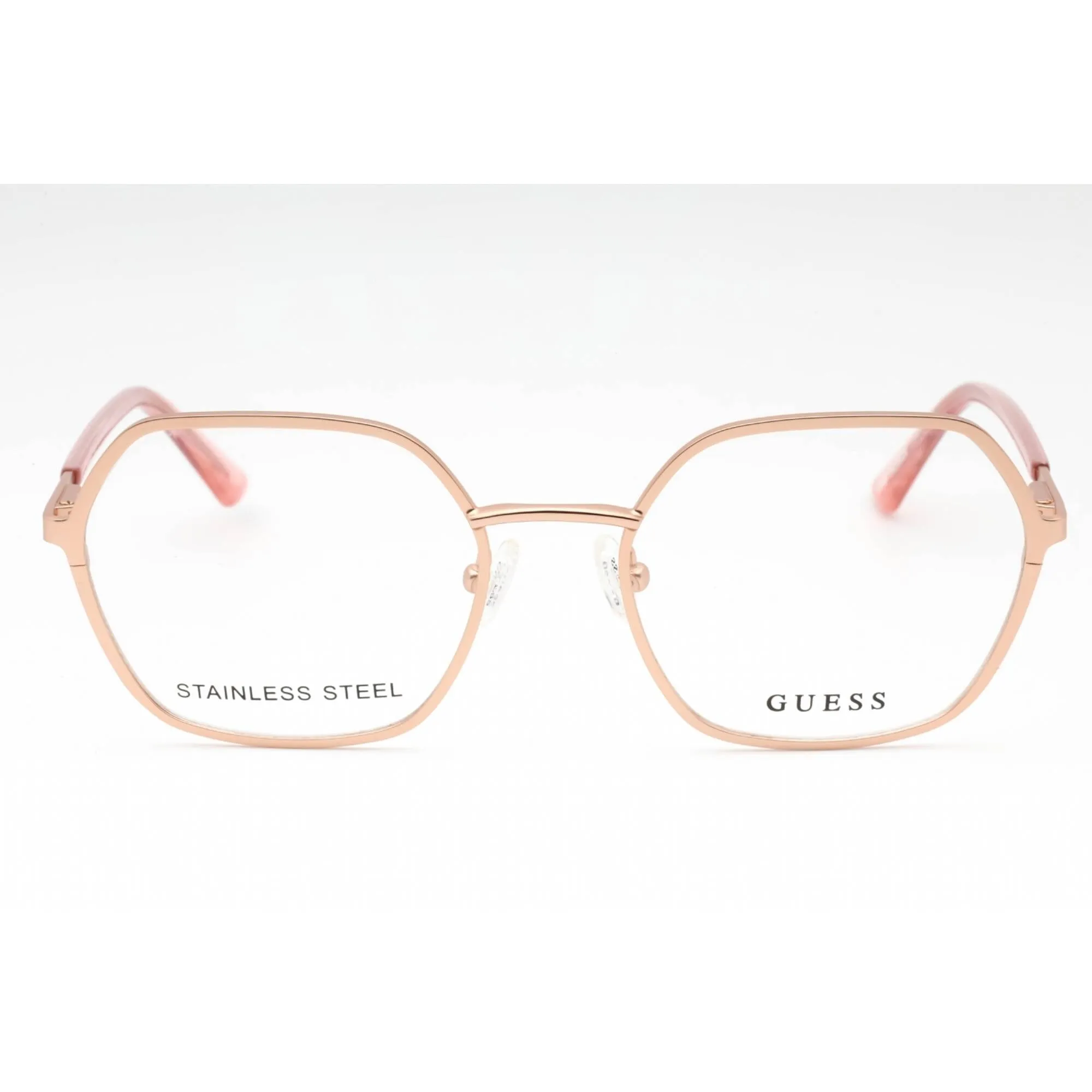 Guess Women's Eyeglasses - Matte Rose Gold Metal Geometric Full Rim Frame | GU2912 029
