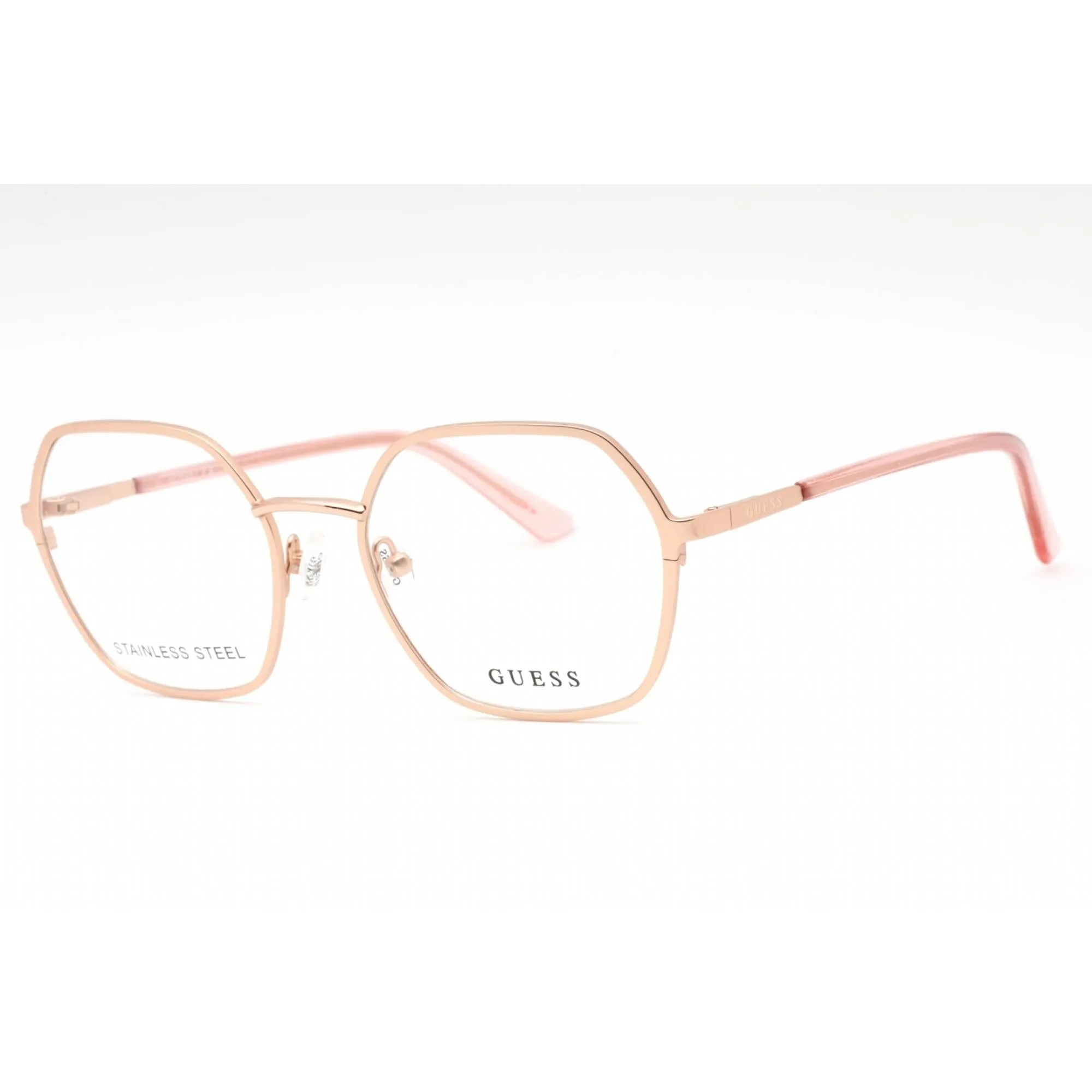 Guess Women's Eyeglasses - Matte Rose Gold Metal Geometric Full Rim Frame | GU2912 029