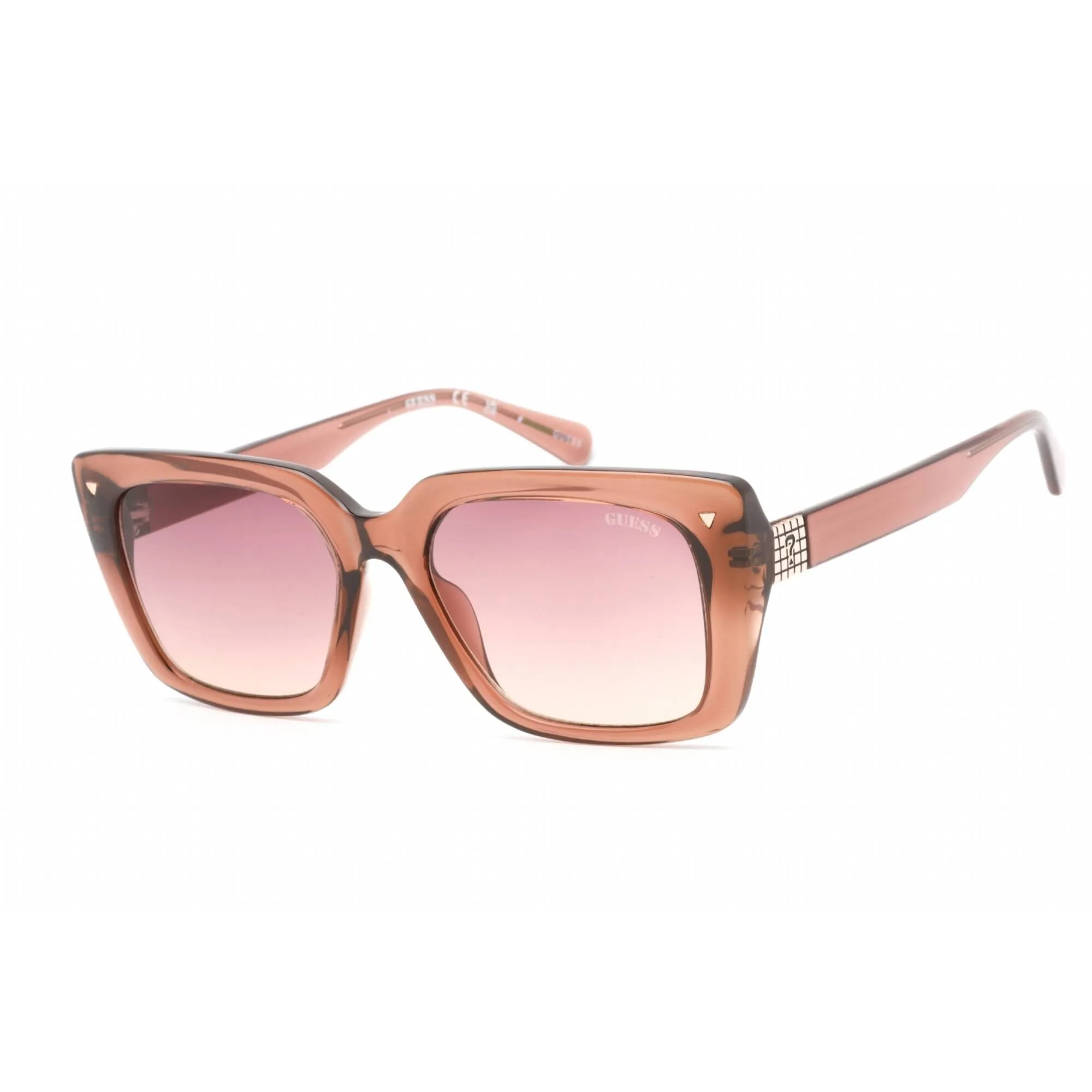 Guess Women's Sunglasses - Burgundy Plastic Rectangular Frame Pink Lens | GU8243 71Z