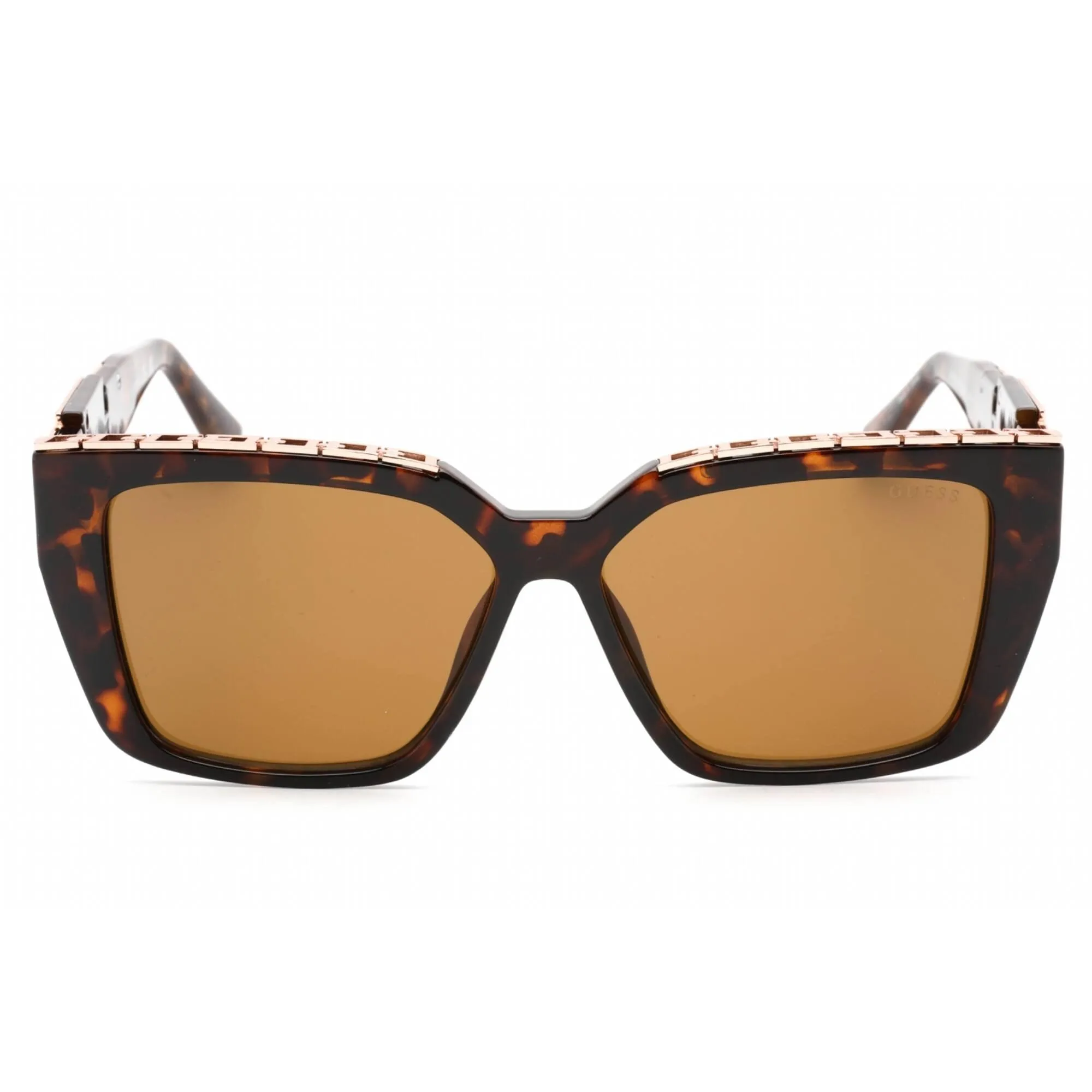 Guess Women's Sunglasses - Full Rim Dark Havana Plastic Rectangular Frame | GU7915 52E