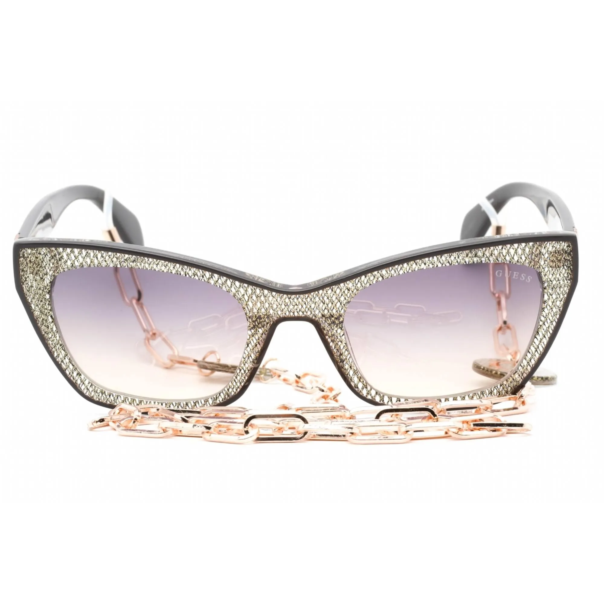 Guess Women's Sunglasses - Full Rim Pattern Ivory Plastic Cat Eye Frame | GU7873 25B