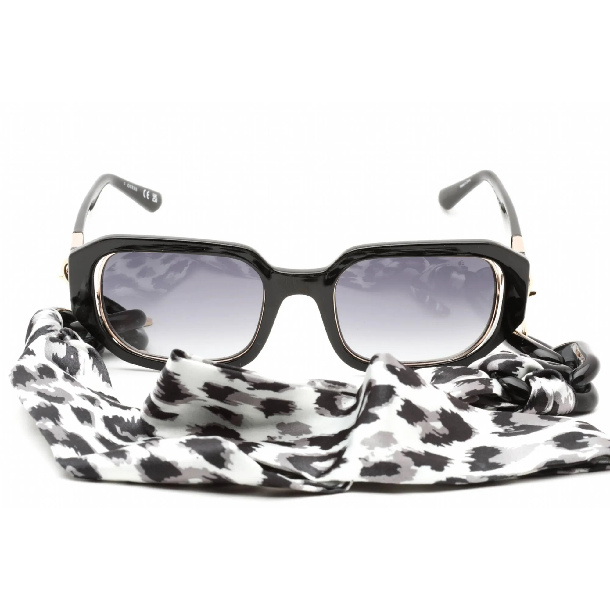 Guess Women's Sunglasses - Full Rim Shiny Black Rectangular Shape, 53 mm | GU7817 01B