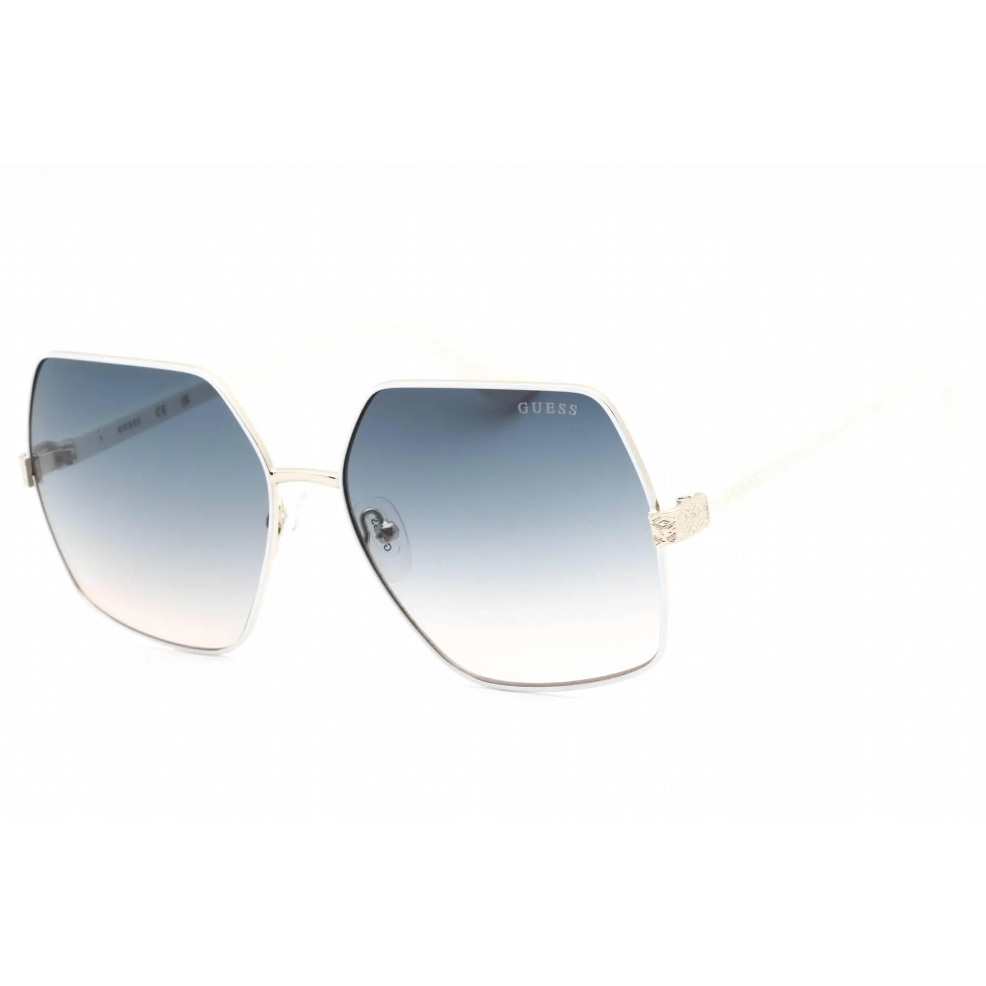 Guess Women's Sunglasses - Gradient Blue Lens White Full Rim Frame | GU7881-H 21W