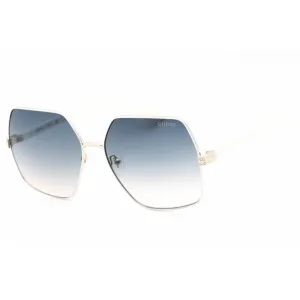Guess Women's Sunglasses - Gradient Blue Lens White Full Rim Frame | GU7881-H 21W
