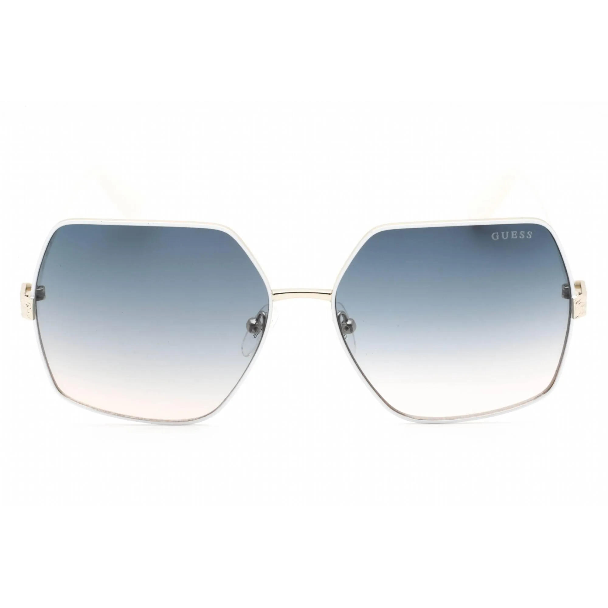 Guess Women's Sunglasses - Gradient Blue Lens White Full Rim Frame | GU7881-H 21W