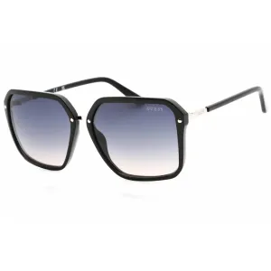 Guess Women's Sunglasses - Gradient Smoke Lens Shiny Black Square Frame | GU7888 01B