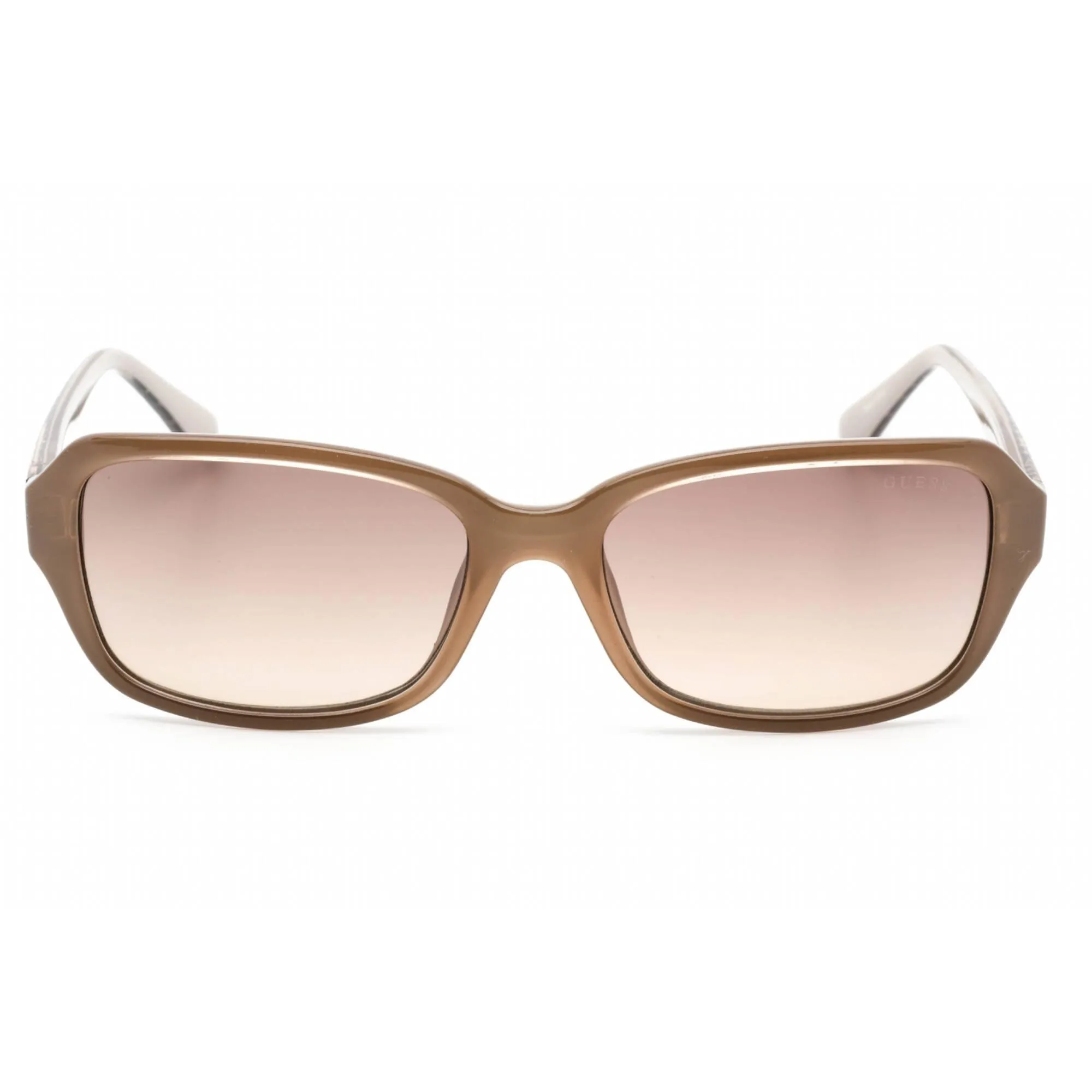 Guess Women's Sunglasses - Shiny Beige Plastic Rectangular Shape Frame | GU7595 57F